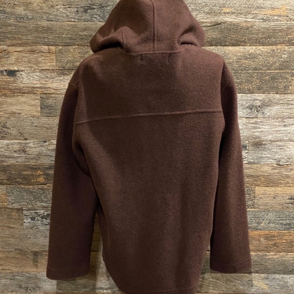 Women’s L Jones NY Brown Coat w/ Wood Buttons - Picture 2 of 2